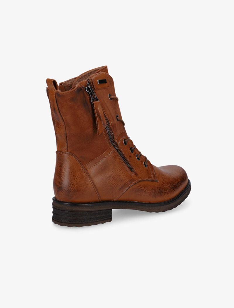 Bottines hautes effet craquelé - camel - 4