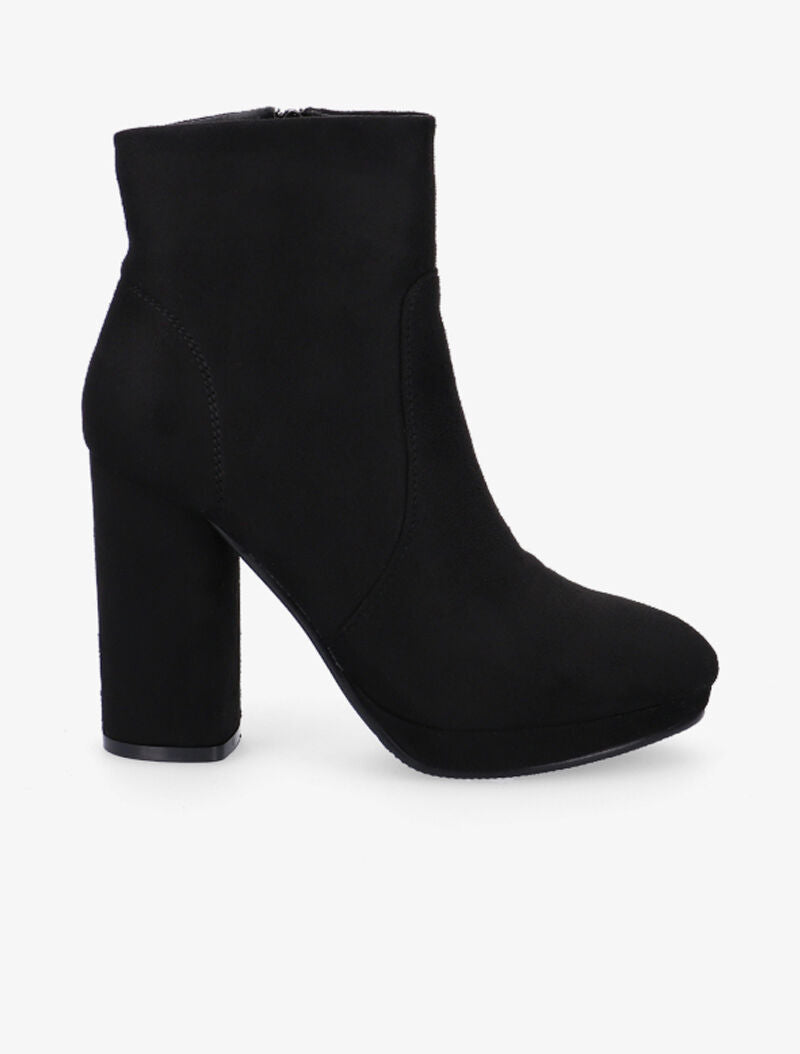Bottines unies en suédine - noir - 5