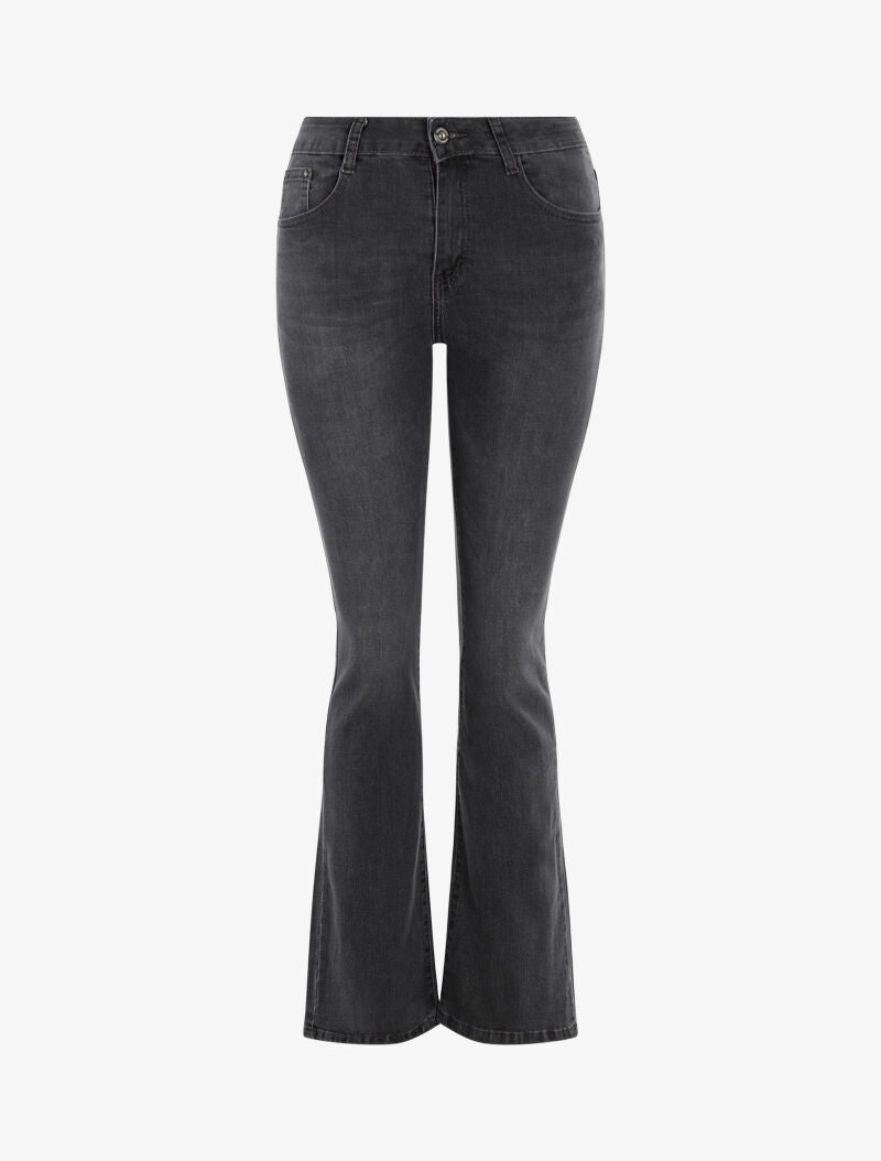 Jean flare casual à taille haute - anthracite - 3
