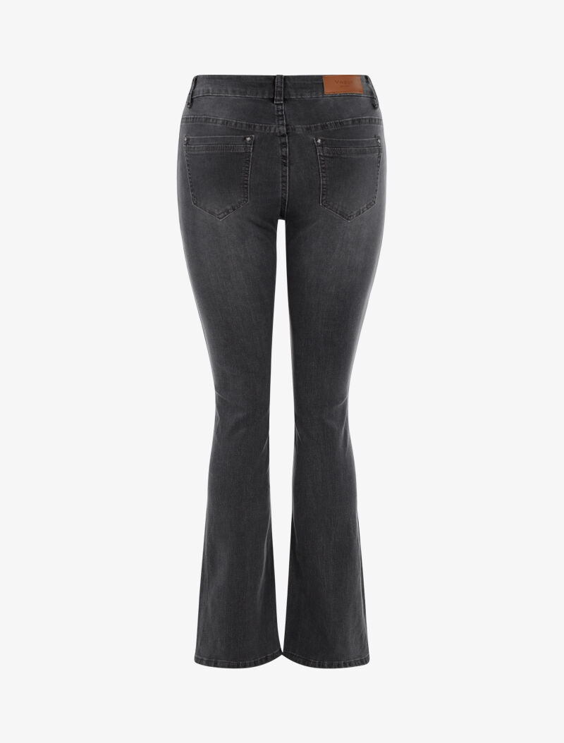 Jean flare casual à taille haute - anthracite - 2