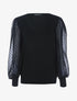 Pull à manches en voile et détails en relief - noir - 3
