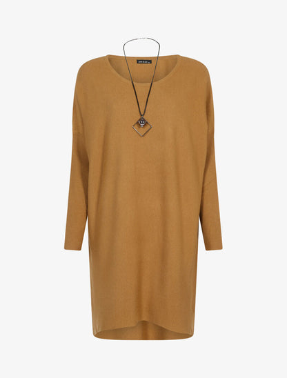 Robe loose avec sautoir - camel - 1