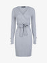 Robe moulante ceinturée - gris clair - 3