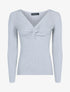 Pull à encolure torsadée - gris clair - 1