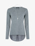 Pull à empiècement asymétrique en voile - gris foncé - 1