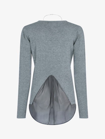 Pull à empiècement asymétrique en voile - gris foncé - 2
