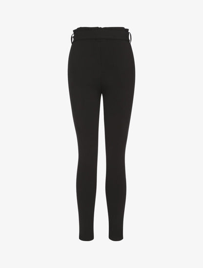 Pantalon coupe carotte à taille volantée - noir - 2