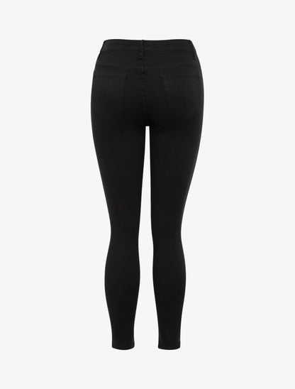 Jean basique uni à taille haute - noir - 4