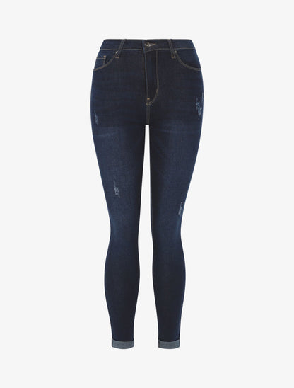 Jean slim basique griffé - bleu denim - 3