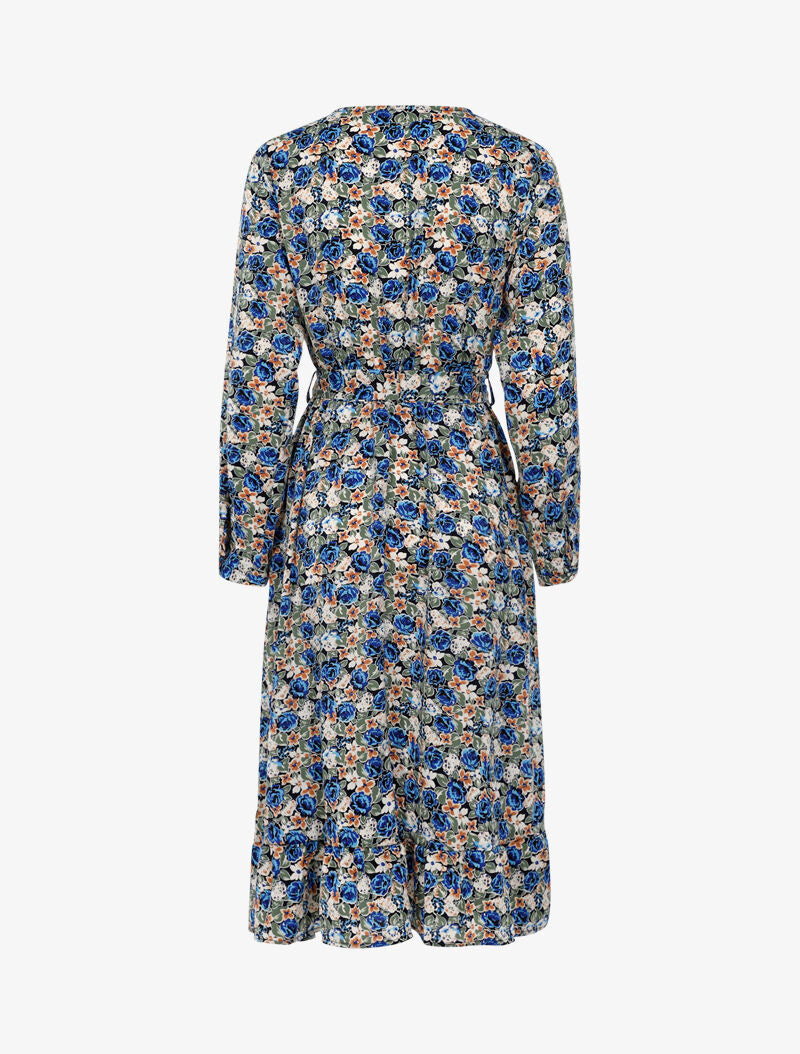 Robe mi longue à imprimé floral - bleu - 2