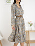Robe légère cintrée à petites fleurs - bleu - 1