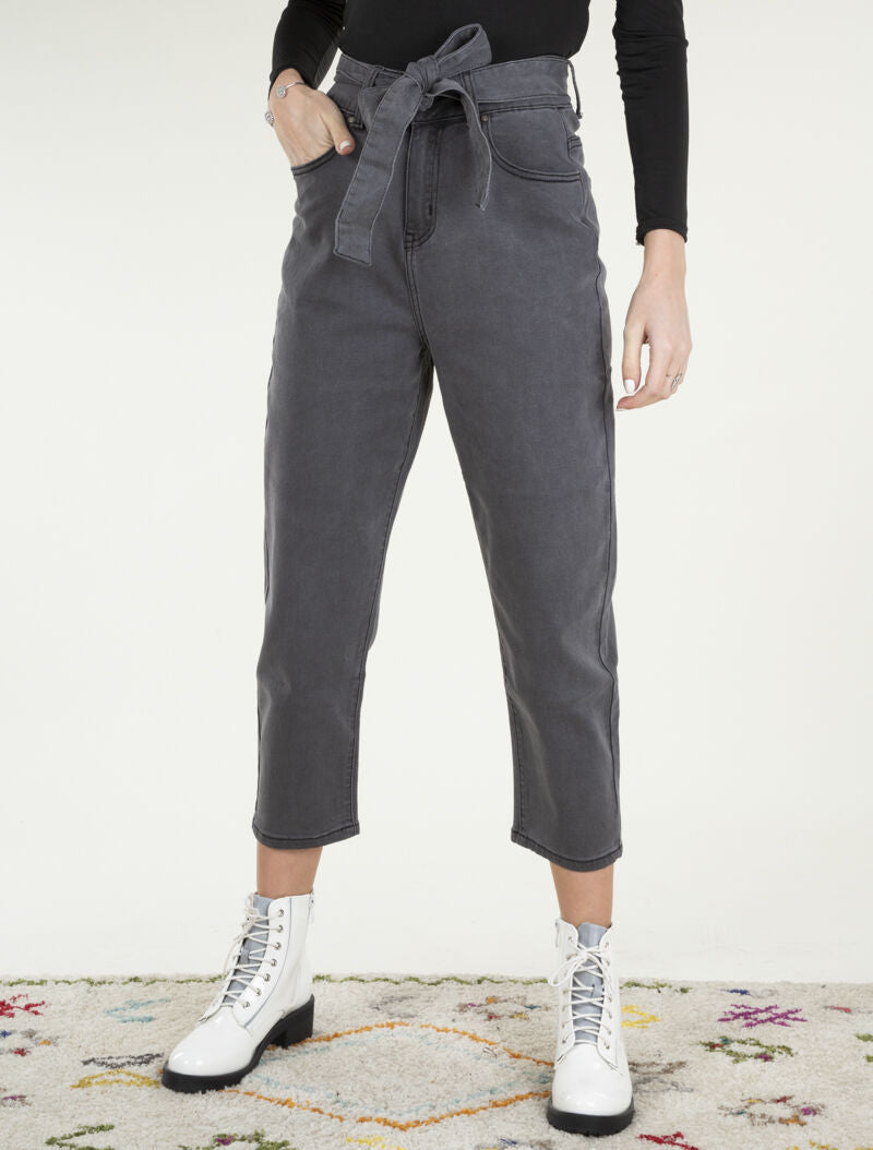 Jean 7/8 loose taglio boyfriend - grigio scuro
