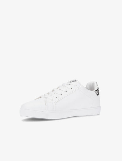 Sneakers à languette et contrefort imprimé - blanc/python - 4
