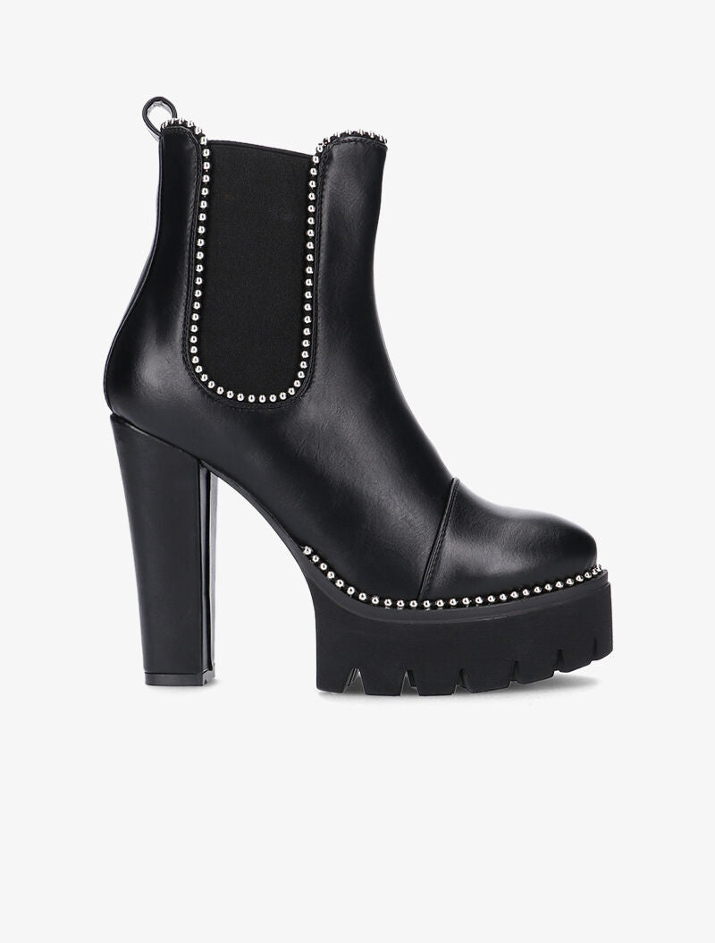 Bottines à plateforme et bords à billes - noir - 5