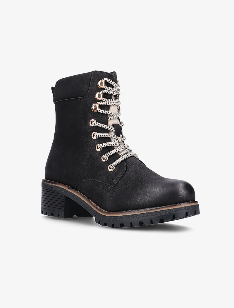 Boots à languette et intérieur duveteux - noir - 1