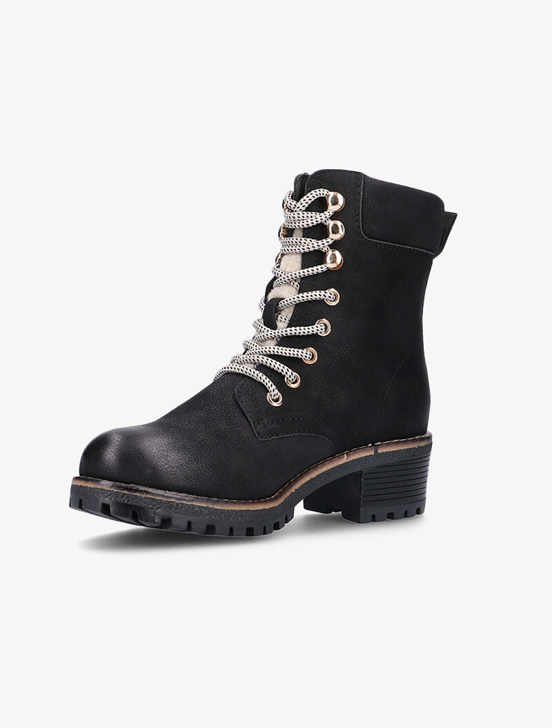 Boots à languette et intérieur duveteux - noir - 2