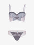 Ensemble bustier à détails dentelle - gris foncé/rose poudré - 3
