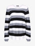 Pull en maille à bandes tricolores - écru/gris foncé/noir - 1