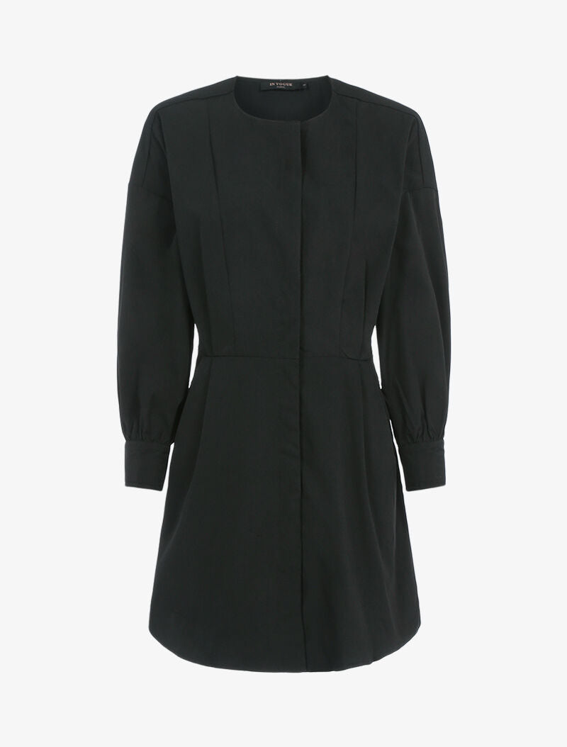 Tunique style robe chemise - noir - 3