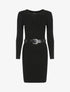 Robe pull côtelée à détails géométriques - noir - 1