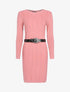 Robe pull côtelée à détails géométriques - rose - 3