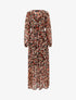 Robe longue légère à basque imprimé fleurs - noir - 3