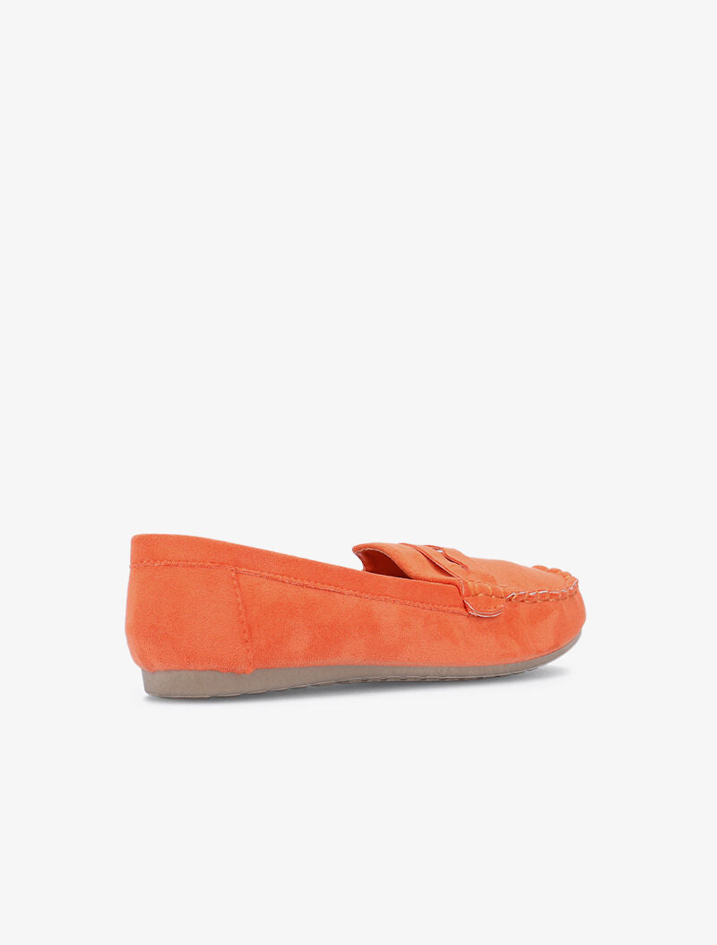 Mocassins à languette ajourée - orange - 4