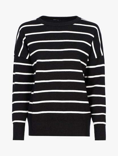 Pull coupe loose à rayures - noir/blanc - 2
