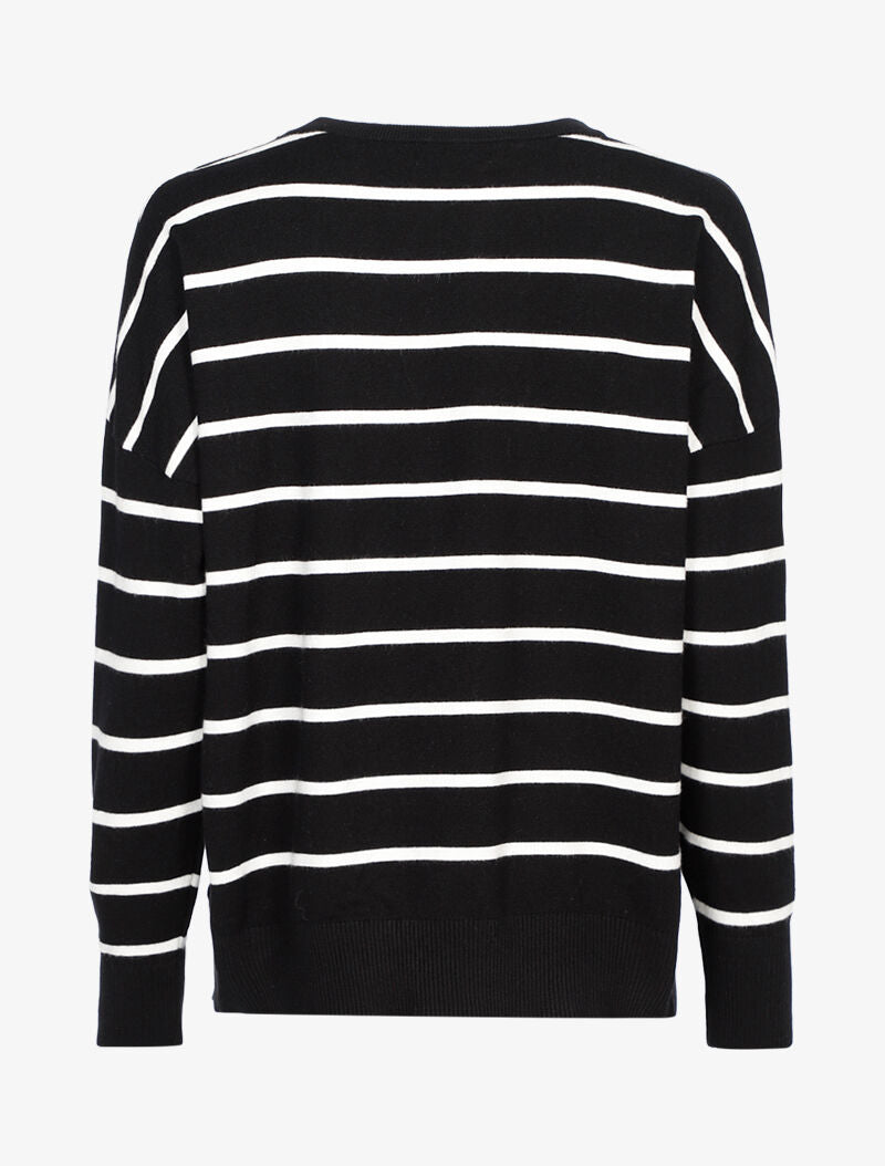 Pull coupe loose à rayures - noir/blanc - 3