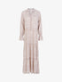 Robe longue fleurie coupe trapèze - rose - 1