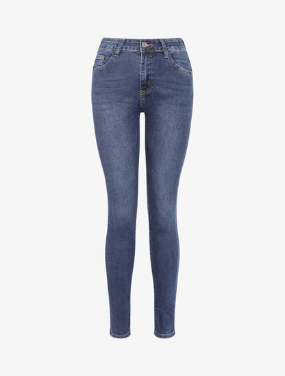 Jean uni slim - bleu denim - 2