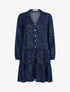 Robe à imprimé graphique et détails irisés - bleu électrique - 3