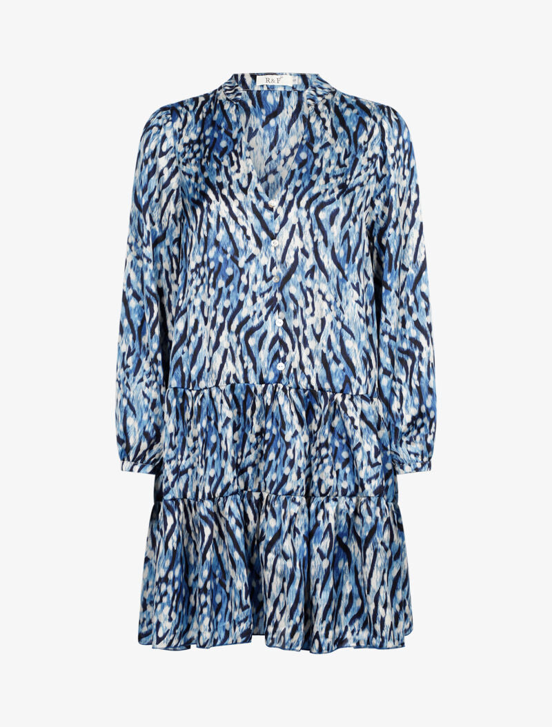 Robe à imprimé graphique - bleu - 3