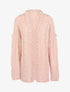 Gilet ouvert en maille tressée - rose - 1