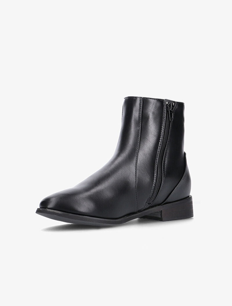 Boots en simili à zip ondulé - noir - 3