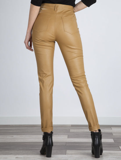 Pantalon en simili casual - marron clair - 2