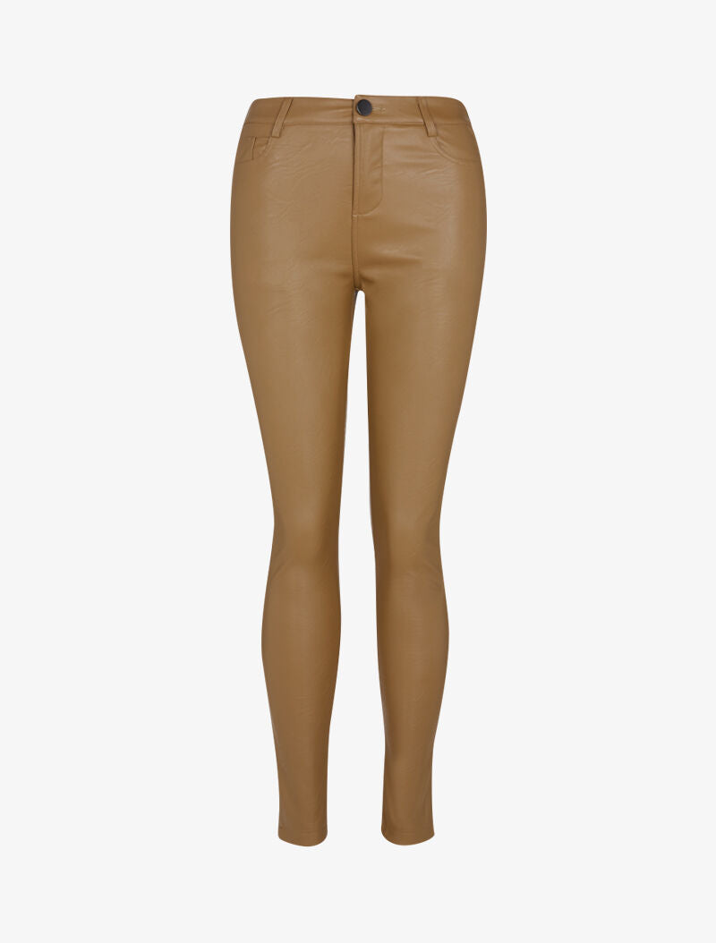 Pantalon en simili casual - marron clair - 3