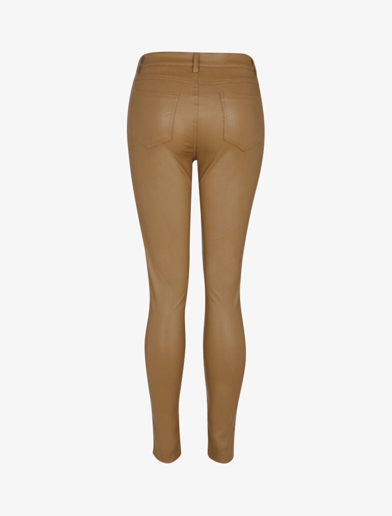 Pantalon en simili casual - marron clair - 4