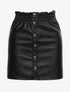 Jupe basique en simili à taille froncée - noir - 1