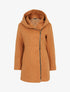 Manteau effet laine bouclette à capuche - camel - 1