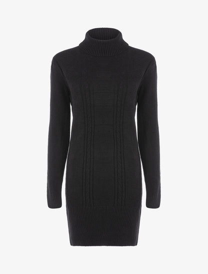Robe pull à formes graphiques texturées et bandes - noir - 3