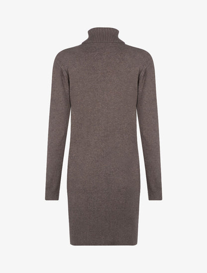 Robe pull à bande centrale tressée - taupe - 2