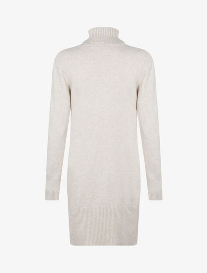 Robe pull à bande centrale tressée - beige - 2