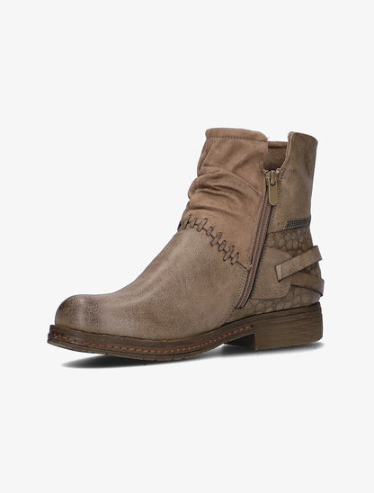 Boots rock à zips et texturées - taupe - 3