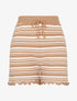 Short rayé en maille - camel - 1