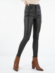 Jean en simili à coutures arrière stylisées - noir - 4