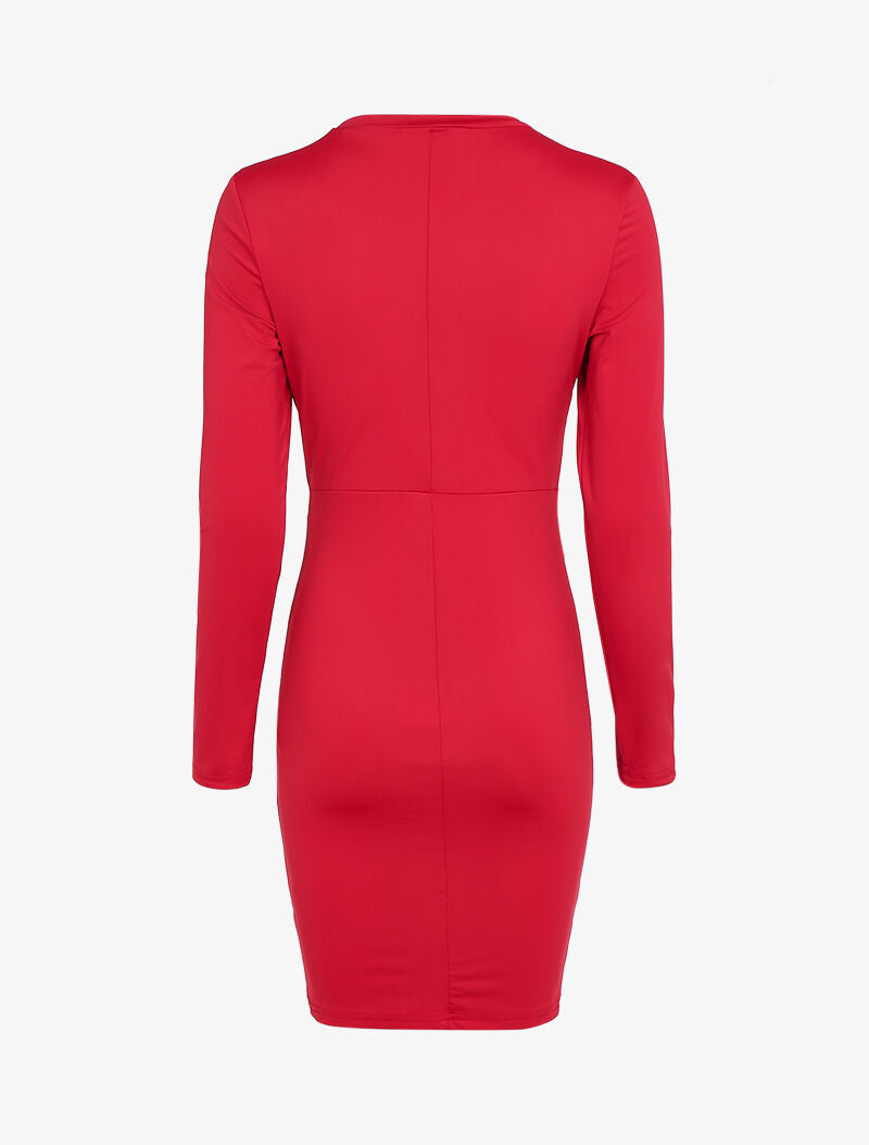 Robe stretch à découpe - rouge - 2