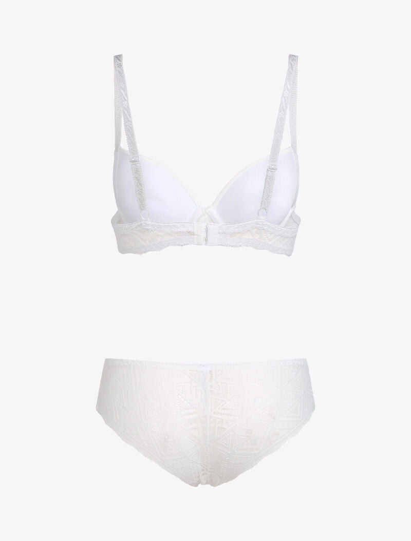 Ensemble à triangles en dentelle - ecru - 2