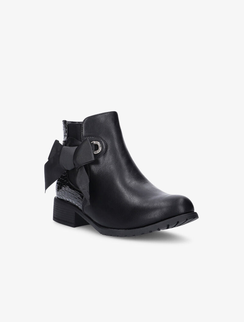 Bottines texturées à noeud - noir - 2