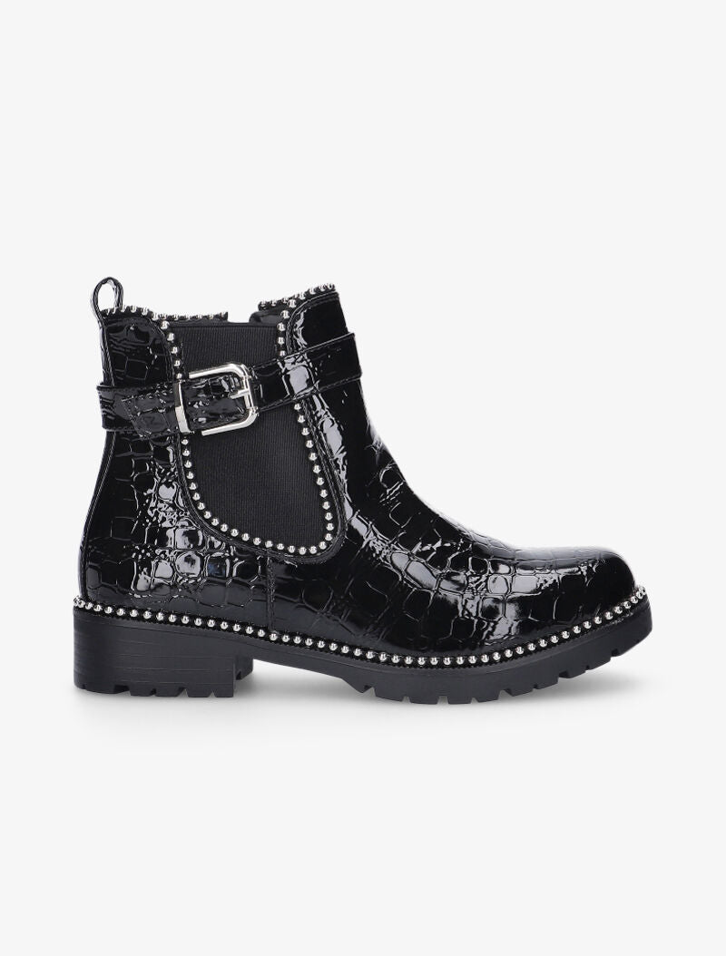 Bottines texturées à billes - noir - 2